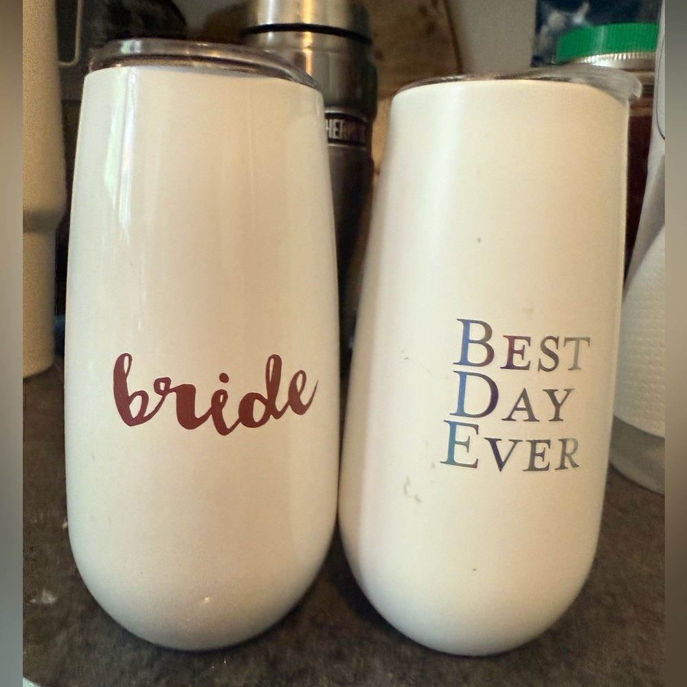 White Bride and Best Day Ever Tumblers